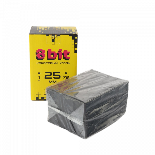 Уголь 8BIT 25мм 72шт 1кг 1/20