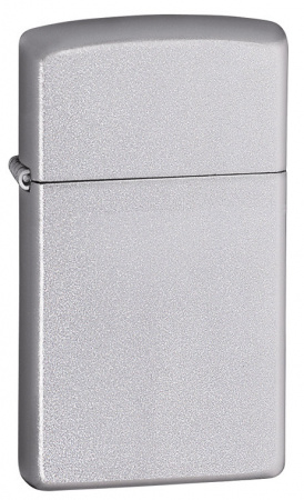 Зажигалка ZIPPO Slim с покрытием Satin Chrome латунь/сталь, серебристая, матовая