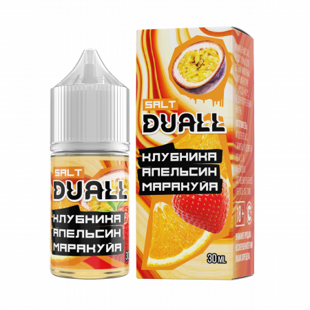 Жидкость Duall salt 30ml HARD 50mg (Клубника Апельсин Маракуйя, Hard)